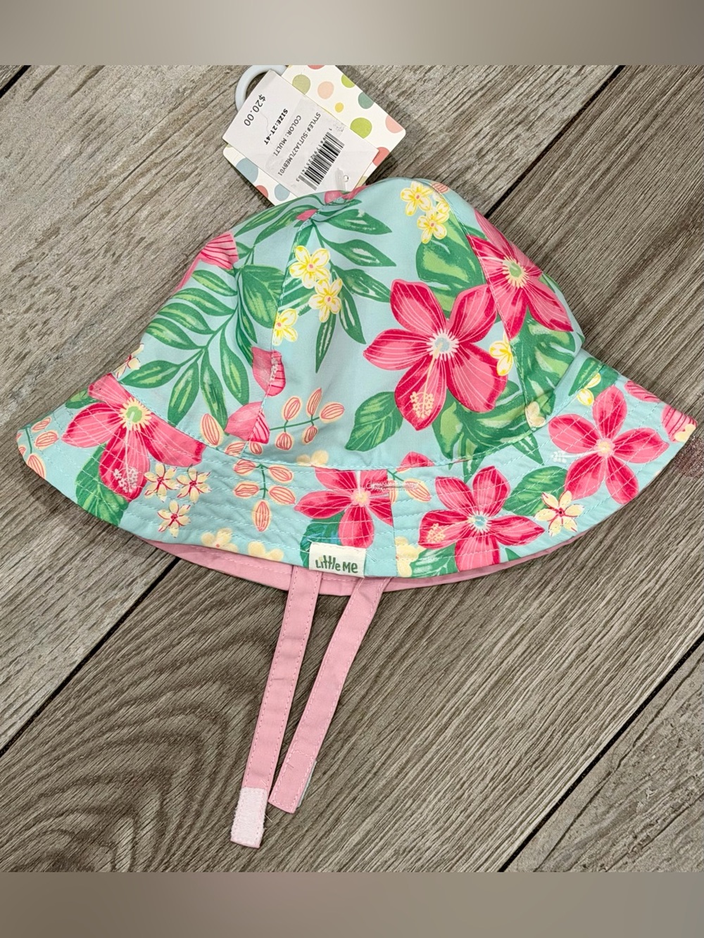 🩷Little Me 🩷 Girls Hawaiian Floral Sun Hat Brand new w/tags! 2T-4T